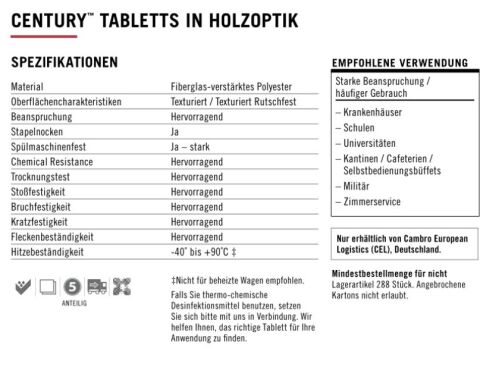 Tabletts 530x325 mm in Holzoptik (VE 12 Stück)