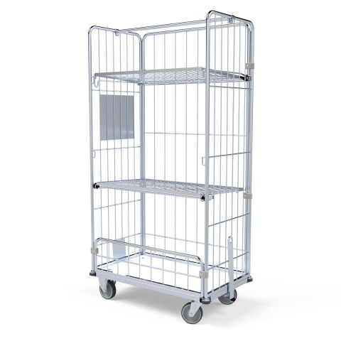 Wäschecontainer mit Kunststoffboden m. Kupplung & Deichsel