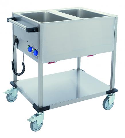 Fahrbarer Speisenausgabewagen 2 x 1/1 GN - bis 200 mm tief Fahrbarer Speisenausgabewagen 2 x 1/1 GN - bis 200 mm tief