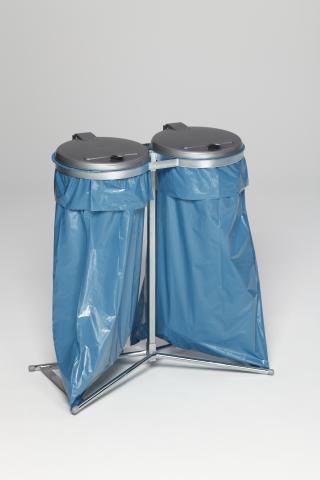 Müllsackständer und Doppel-Abfallsammler - stehend -