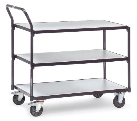 ESD-Tischwagen mit 3 Böden 850x500 mm ESD-Tischwagen mit 3 Böden 850x500 mm