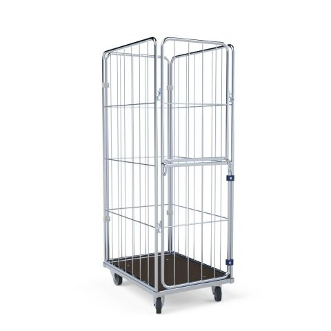 Wäschecontainer 4-seitig mit Holzboden