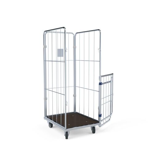 Wäschecontainer 4-seitig mit Holzboden