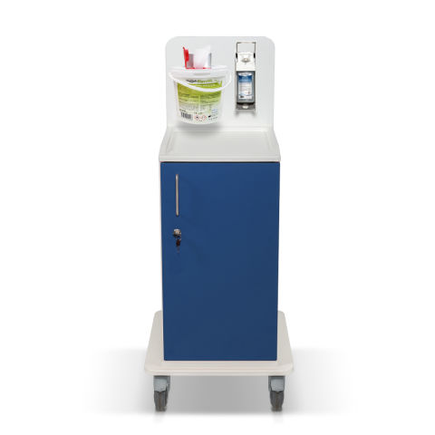 Desinfektionswagen mit Spenderhalterung und Desinfektionsspender für 500ml Desinfektionswagen mit Spenderhalterung und Desinfektionsspender für 500ml