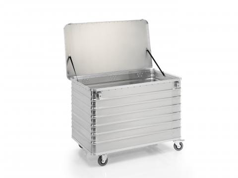 Aluminium-Transportwagen mit Deckel, Volumen 656 Liter Aluminium-Transportwagen mit Deckel, Volumen 656 Liter