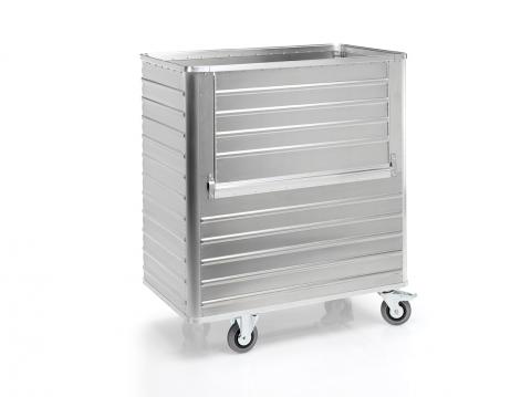 Aluminium-Transportwagen Inhalt 1050 Liter mit abklappbarer Seitenwand  
