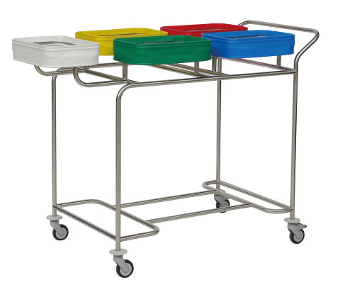 Edelstahl-Wäschesammler, 5-fach-Sammler, 