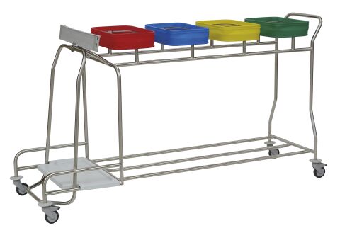 Edelstahl-Wäsche- und Abfallsammler, 4-fach-Sammler