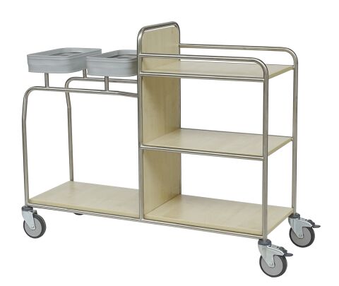 Stations-/Frischwäschewagen mit 2 Einspannringe