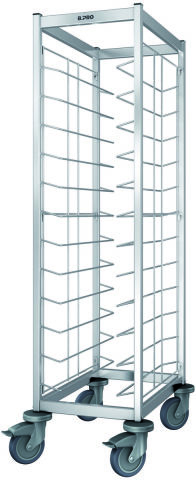 Edelstahl-Tablettwagen für 12 GN-Tabletts Edelstahl-Tablettwagen für 12 GN-Tabletts