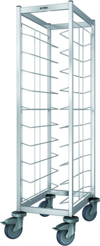 Edelstahl-Tablettwagen für 10 GN-Tabletts Edelstahl-Tablettwagen für 10 GN-Tabletts