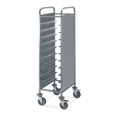 Tablettwagen für 10 GN - Edelstahl Tablettwagen für 10 GN - Edelstahl