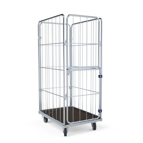 Wäschecontainer  4-seitig mit Holzboden