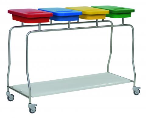 Edelstahl-Abfallsammler für 4 Säcke