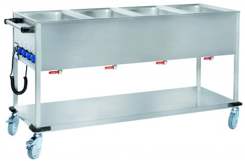 Fahrbarer Speisenausgabewagen 4 x 1/1 GN - bis 200 mm tief Fahrbarer Speisenausgabewagen 4 x 1/1 GN - bis 200 mm tief