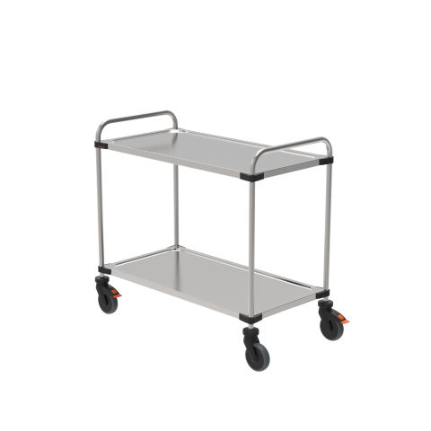 Edelstahl-Servierwagen mit 2 Borden 1000x500 mm Edelstahl-Servierwagen mit 2 Borden 1000x500 mm