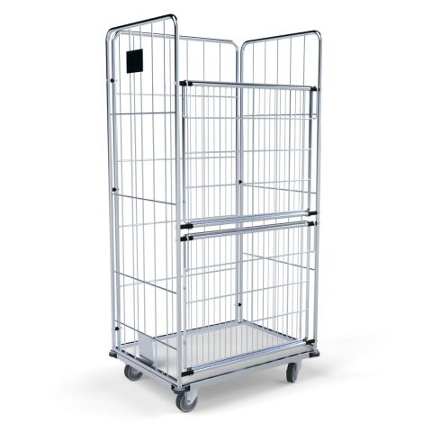 Wäschecontainer 3-seitig mit Kunststoffboden