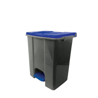 ECO CONTI, mobiler Abfallbehälter mit Pedal 60L grau-blau