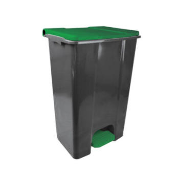 ECO CONTI, mobiler Abfallbehälter mit Pedal 80L grau-grün
