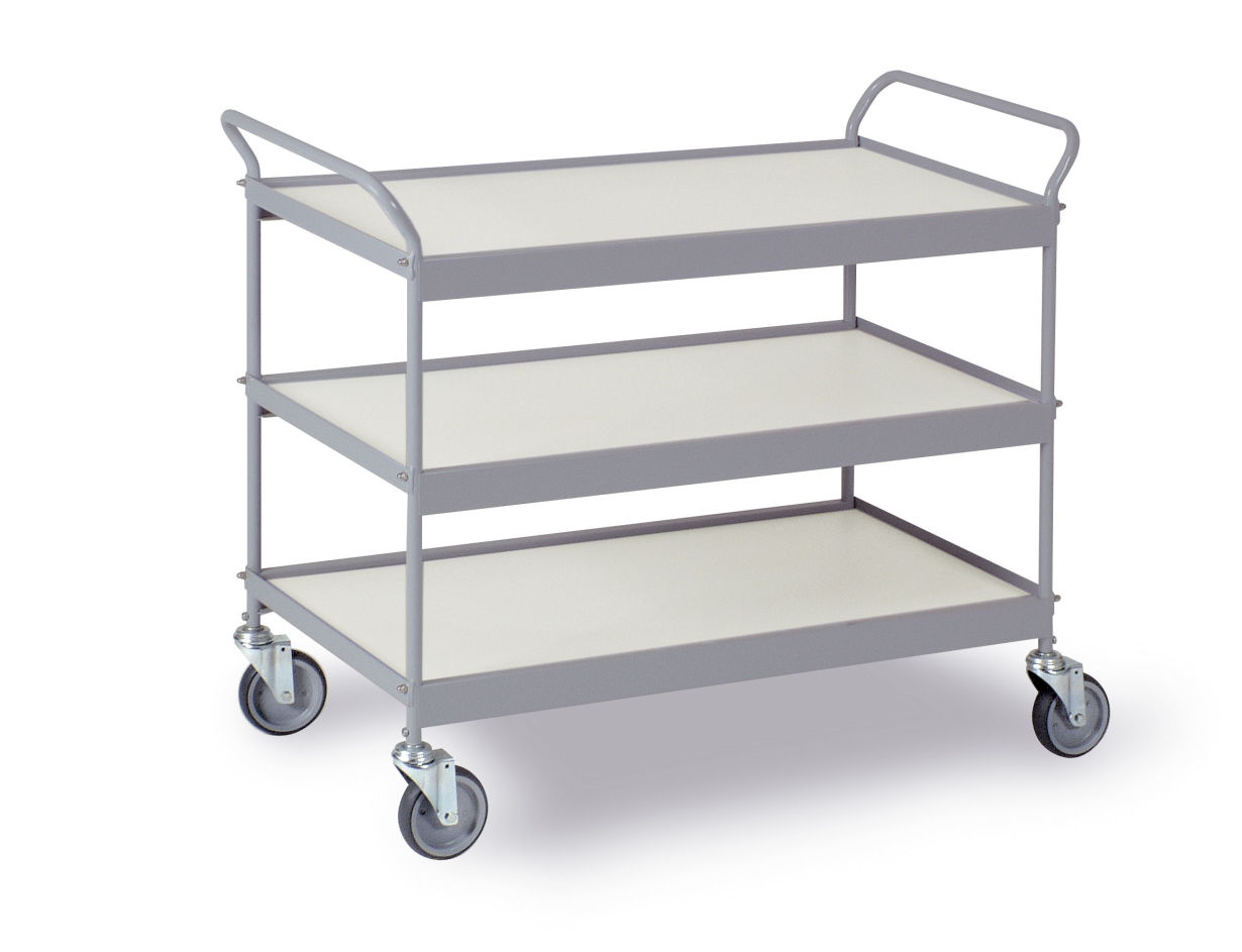 Servier- und Transportwagen mit 3 Borden 990x545mm