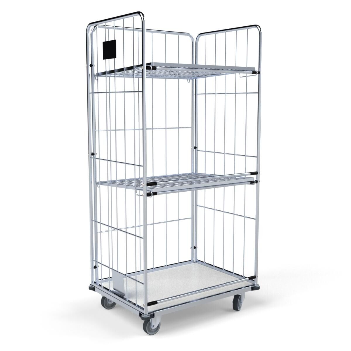 Wäschecontainer 3-seitig mit Kunststoffboden