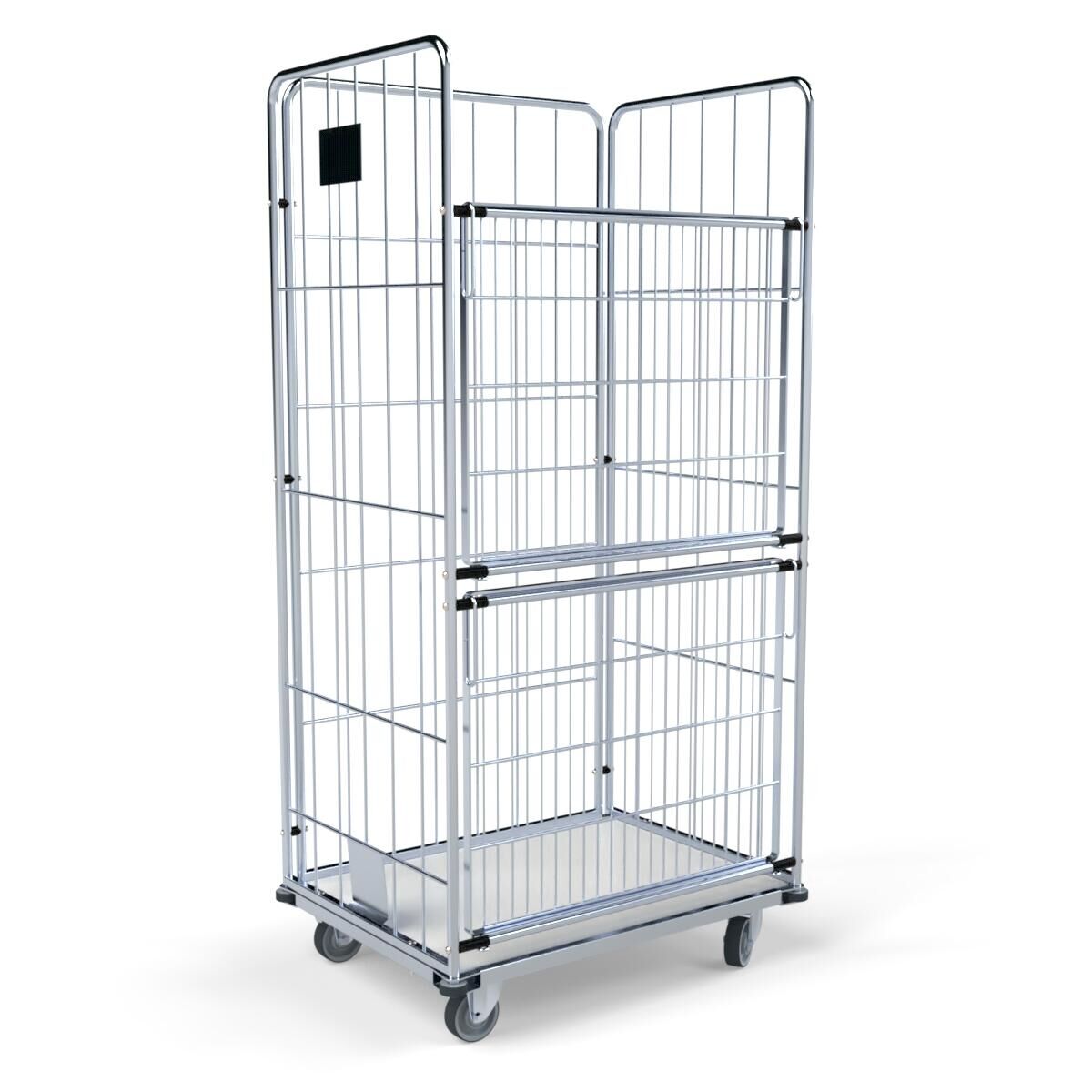 Wäschecontainer 3-seitig mit Kunststoffboden